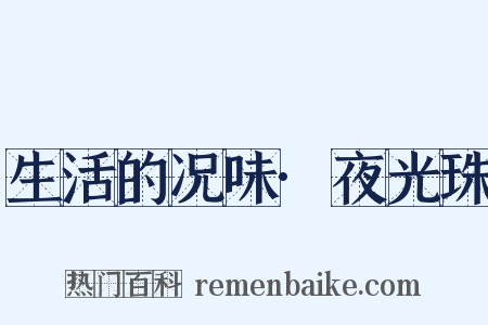 生活的况味·夜光珠是什么意思的图片